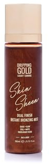 Dripping Gold Skin Sheen Dual Finish Bronzing Mist | Illuminating & Matte Spray-On Bronzer for Face & Body | Lightweight, Blendable, Wash-Off Glow | 110ml