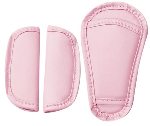 3 Fundas Rosas para Correas de Asiento de Coche para Cochecito de bebé, Correa de Hombro y Almohadillas para arnés de Entrepierna, Acolchado Suave para Cinturones de Seguridad Infantiles, cómodas