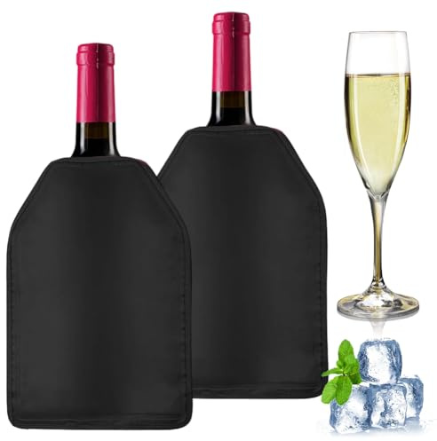 2er Set WeinküHler Manschette Wasserabweisende Nylon - Weinkühlerhülle FüR Wein Wiederverwendbarer FlaschenküHler für Sekt & Champagner, Weinflaschenkühler KüHlmanschette für Flaschen in Standardgröße