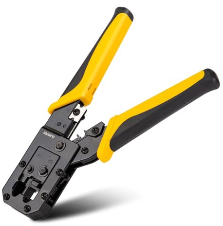 Uqezagpa Alicates de crimpado RJ45 para conectores RJ45, conectores de red para teléfono CAT5, CAT5E, CAT6A, CAT7, CAT7A