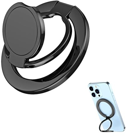 Sikweny Anello Magnetico Cellulare Pieghevole Anello per Cellulare Ruotabile a 360° Supporto per Telefono Gelsoplastico Rotondo Telefoni Cellulari Smartphone Tablet (Nero)