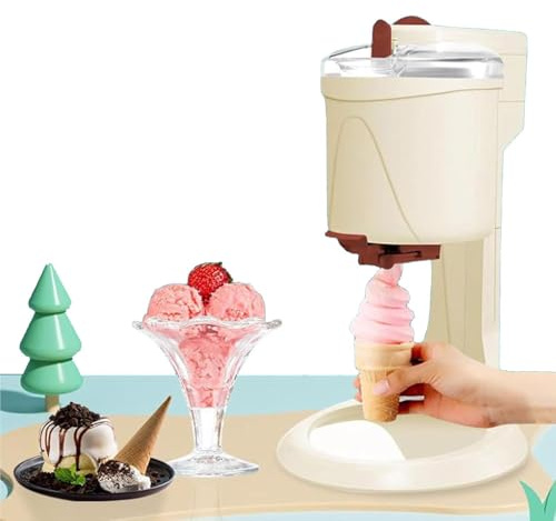 MáQuina De Cucurucho De Helado automática para hacer conos de helado y yogur casero con agitador de doble cuchilla, cubierta transparente y revestimiento desmontable de grado alimenticio par
