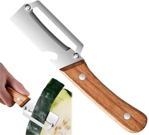 Multifunktionell Grönsaksskalare For Kök, Rostfritt Stål Multifunktionell Frukt- Och Grönsaksskalare Med Trähandtag Och Flasköppnare(1pcs)