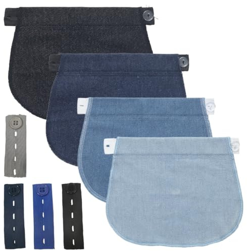 BDEPSTR Bandeau Grossesse,8 Pièces Extenseur Pantalon pour Femmes Enceintes,Ajustables Bandes élastiques,Pantalon Elastique de Maternité Elargisseur,Extenseurs de Taille Extensions de Bouton(A)