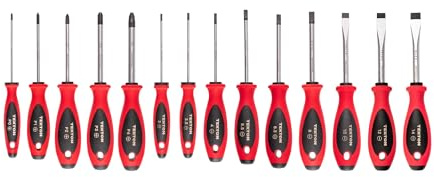 TEKTON Juego de destornilladores Phillips y ranurados, vástagos de 4 pulgadas, 14 piezas (#0 - #4, 3-14 mm) | DWZ90007