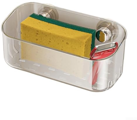 Étagère de rangement murale polyvalente à ventouse pour évier de cuisine sans perçage Argenté