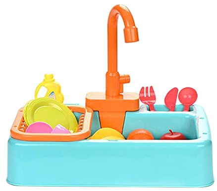 Ysyqkn Lavello Giocattolo Bambini Set Cucina Lavastoviglie Accessori Gioco Pulizia Piatti Area Lavaggio Asciugatura Adatto a Regalo Compleanno Sviluppo Vita, Verde, Taglia unica bambino
