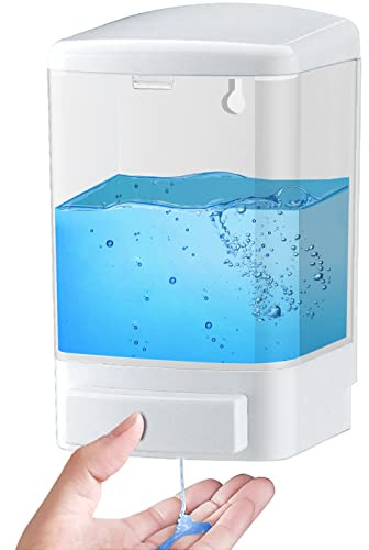 IEALODS Manual Soap Dispenser Bathroom Kitchen Wall Mounted Commercial Soap Dispenser for Liquid Containers Shampoo Gel Chamber Plastic - (33.8 oz) 1000ml