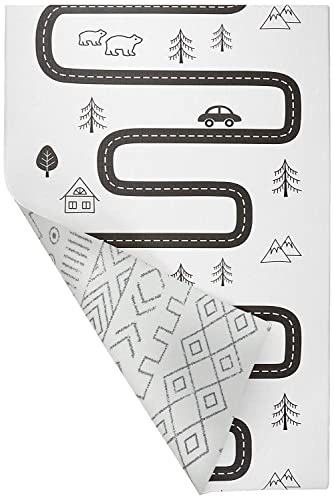 Baby Care Play Mat (Medium, Nordic Trails - Tribal) 73’’ x 49’’ Original One-Piece Reversible Rollable Waterproof Firm PVC Play Mat for Infants, Babies, Toddler, and Kids