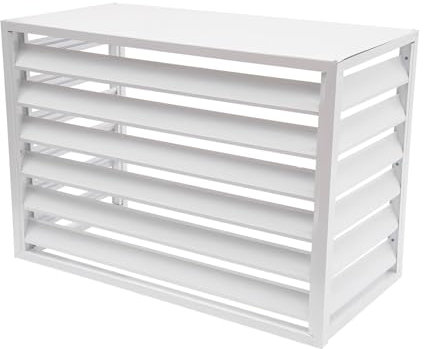 Dnowegas Flower Support Aluminum Air Conditioner Flower Holder Protective Cover For Air Conditioning Box Noise Cancelling Heat Pump White Flat Top-L120*W70*H150(5P)