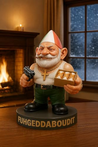 Vito CorleGnome' - 11’’ Funny Gnome Decorations/Ornaments/Figurines for Home/Yard/Patio/Garden/Indoor Statues - Italian Decor Housewarming/Birthday for Any Space/Occassion