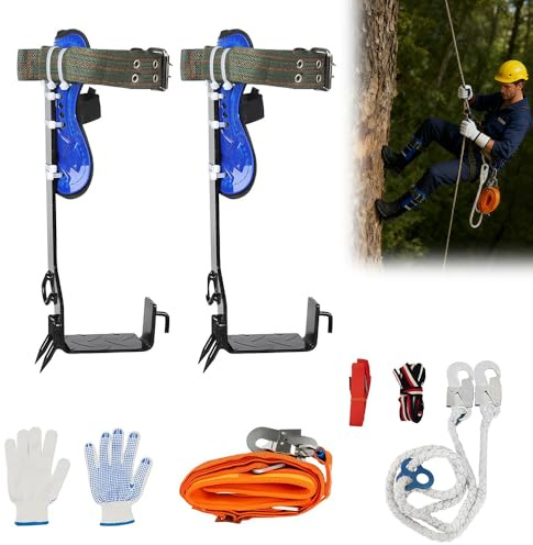 Kit d'équipement d'escalade pour arbres, capacité de charge : 100 kg, crampons, escalade, entretien des arbres, antidérapant, hauteur réglable, crampons pour la cueillette de fruits