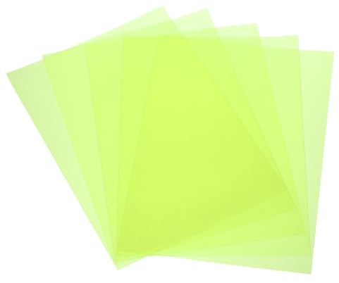 QUARKZMAN 5 färgglada plastark A2 transparent film bärnsten färgkorrigering gel vattentätt ljusfilter 23,4 x 16,5 ark för gör-det-själv gör-det-själv LED-belysning (grön)