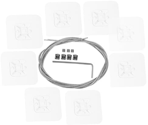SUPVOX Kit 2 Cinghie di Sicurezza Antiribaltamento per Mobili e Tv 42 Pollici Regolabili in Metallo Ancoraggi Adesivi senza Fori per Protezione e Stabilizzazione Librerie Armadi