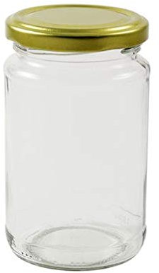 36 x 1 lb jam jars (370 mls) with a choice of seven coloured lids. (Gold Lid)