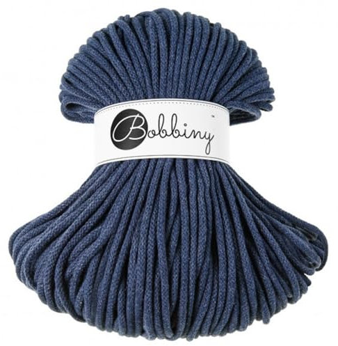 Bobbiny Makramee-Flechtkordel, 5 mm, 100 m, Jeansblau