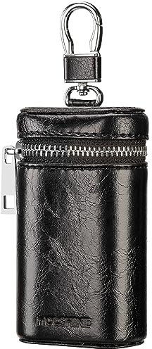 MOLSHINE Keyless Go Schutz Autoschlüssel Faraday Tasche Autoschlüssel Auto-RFID-Signalblockierender Schlüsselbundschutz Diebstahlschutzbox aus Universal Leder (Schwarz)