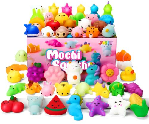 JOYIN Mochi Squishy Toys Set, Random 25 Pack Mini Mochi Squishy Mitgebsel Kindergeburtstag für Kinder, Kawaii Squishies Stress Relief Spielzeug, Kleine geschenke für Kinder, Party Geschenke Dekoration