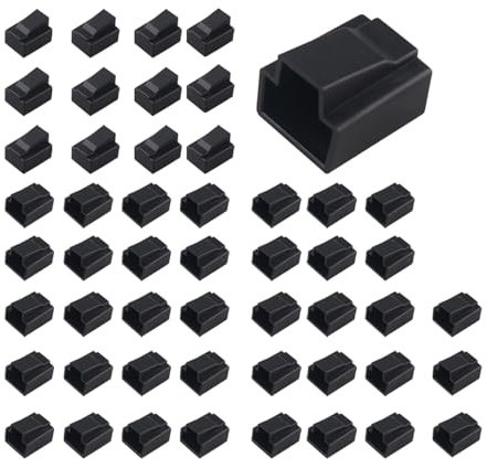 Futheda 50 Piezas Conectores RJ45 Anti Polvo Tapa Protector, Funda Protectora Enchufe Cable Ethernet para la Impresora Red de Conectores de Paso RJ45 Cat5e Cat6 Cat7 Internet LAN Patch Cord Negro