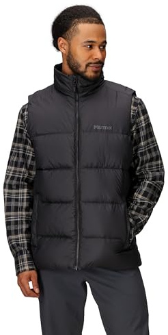 Marmot Män Guides Down Vest, Lätt Dunväst, Varm Vinterpuff, Vattenavvisande Quiltad Kappa, Vindtät Funktionsgilet, Packbar Friluftsjacka, Black, S