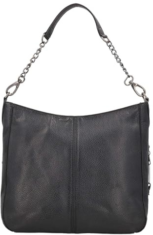 Lady Conceal Ava Leather Hobo Handbag with Universal Holsters and Locking Pocket (Black)
