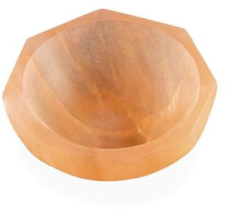 NKlaus Melocotón Selenita Octogonal Cuenco 6 x 6 cm – Melocotón tallado a mano Selenita Octogonal para piedras curativas y joyas, ideal para decoración espiritual, meditación y limpieza energética