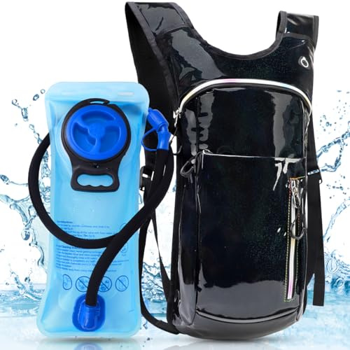 Expansea Sac à Dos d'hydratation, Sac à Eau avec vessie d'hydratation 2L, Sac à Dos d'hydratation Rave, Sac à Dos léger et Isolant pour Festivals, Rave, Cyclisme, Course à Pied, randonnée