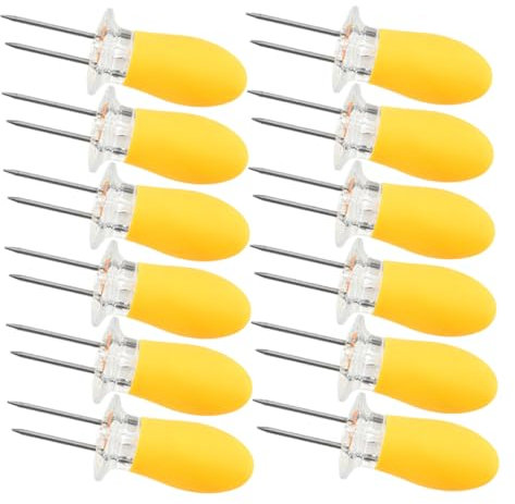 Mikikit 12piezas Tenedores De Inoxidable Para Mazorca Soportes Prácticos Para Barbacoa y Utensilios Para Mazorca De y Alimentos Sólidos