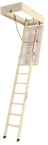FAKRO - Einziehbare Treppe LTK Energy - Einschubtreppe 55x100/280 - Dachbodentreppe Bodentreppen - Reduziert effektiv Wärmeverluste - 160kg Tragfähigkeit - Einfache Montage
