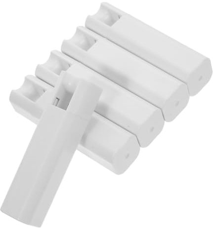 HIAKDOFT Nappa Per Cordino in Plastica Bianca Pomello Quadrato, Accessori Per Tiranti Tende a Rullo e Veneziane, Set Da 5 Pezzi Per Da Finestra, Facile Installazione e Uso Quotidiano