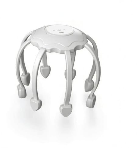 Cirraorive Appareil de Massage Électrique Masseur Scalp Crânien Relaxant avec Pression Uniforme Technologie TMS 5 Programmes Poignée Légère 1325g Matériaux, Blanc