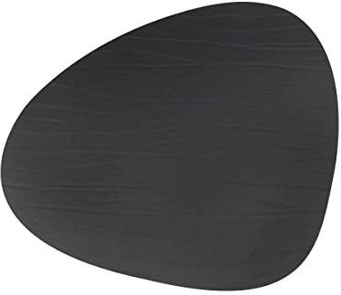 LindDNA Tischset Curve aus recyceltem Buffalo Leder in der Farbe Black mit Einer Größe von 37x44cm, 98890