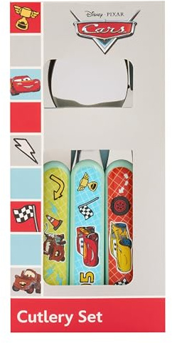 Disney Polar Gear Pixar Cars Kids 3 Piece Cutlery Set – Child-Friendly Stainless Steel Flatware Set with Fork, Knife, and Spoon – for Children 36 Months Up Multicolour
