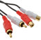 RCA Cinch Double Fiches vers Femelles d'extension Rallonge câble l'audio Cordon Plaqués Or 1 m [1 mètre/1m]
