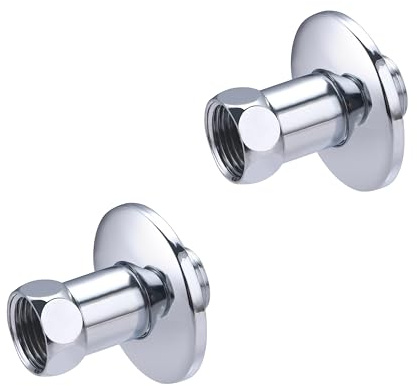 2 Raccords de Robinetterie Droit avec Rosace Mâle 15x21 - Femelle Ecrou Libre 15x21 NOYON & THIEBAULT