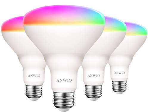 ANWIO Lampadina Alexa, Lampadina Smart, 8.5W Equivalenti a 60W, 806Lm,Lampada Smart Wifi E27 con Telecomando Compatibile con Alexa, Echo and Google Assistant, RGB Intelligente Dimmerabile,4 Pcs