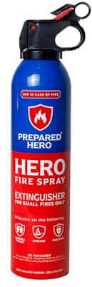 Prepared Hero Fire Spray - Mini Fire Extinguishers for House, Car, Garage - Kitchen Small Fire Extinguisher for Home, 100% Organic - Compact, Portable & Easy to Use, Non-Toxic - 1 Pack