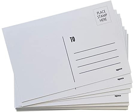 Reskid Blank Postcards for Mailing. 100 White 4x6 Blank Post Cards, Blank Mailable Postcards Set. 14pt Postcard Paper Cardstock, Bulk Post Card Pack.