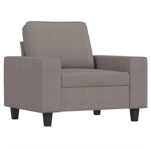 vidaXL Sillón, Sofá Individual con Respaldo Reposabrazos, Sillón de Descanso Televisión, Butaca Tapizada para Salón, Tela Gris Taupe