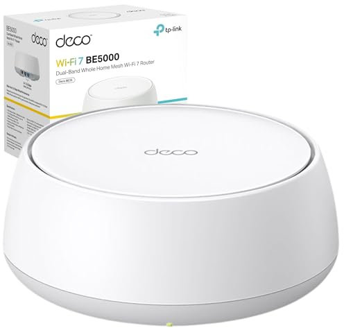 TP-Link Deco BE25 BE3600Mbps Whole Home Mesh WiFi 7 System, 688 Mbps at 2.4 GHz + 2882 Mbps at 5 GHz, 2 × 2.5 Gigabit Ports, AI Mesh WiFi Booster, MLO, Alexa and Google Assistant Supported, HomeShield