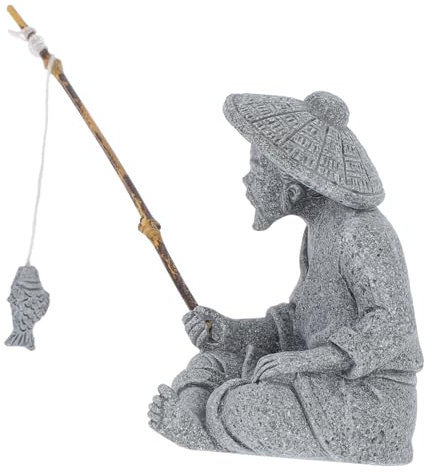 SEWOART Mini Statue De Pêcheur pour Jardin Figurine De Pêcheur Miniature Ornement Aquarium Décoration De Micro-Diorama Sculpture