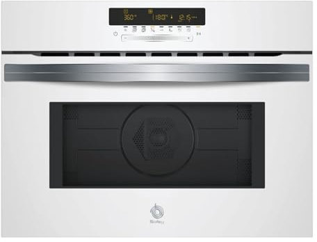 Balay - Microondas multifunción con horno, alto 45 cm, Aqualisis, Control táctil, 15 recetas, Grill, Cristal Blanco, 3CW5179B3