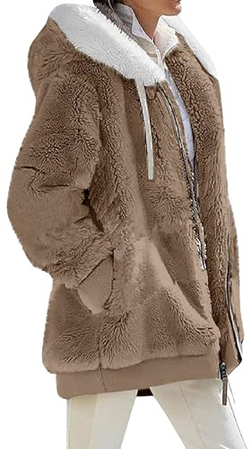 YMING Femmes Vintage Holiday Street Multifonction Patch Jacket Work Office Loose Version Veste Élégante Et Élégante Kaki S