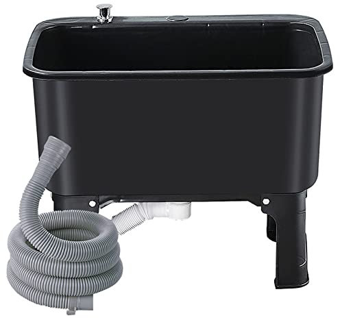 Commercial Floor Mop Sink with Drain Hose Utility Basin for Mop Service Laundry Tub Slop Sink Bathroom and Outdoor Cleaning Jobs Sink