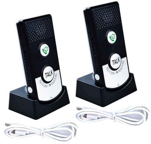 1500M Interphone vocal bidirectionnel, système de sonnette intelligent unité radio sans fil, interphone de porte téléphone résidentiel pour patients, personnes âgées, bureau, maison