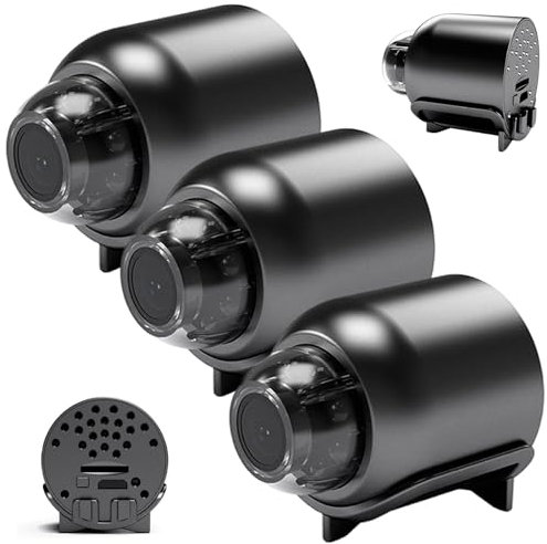 Mini telecamera oculare da 3 pezzi, mini telecamera Wi-Fi con visione notturna HD 1080P, micro monitor grandangolare con riproduzione video, controllo APP per casa, ufficio, negozio, magazzino, m