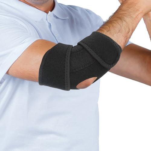 Wanmu Elbow Brace for Men and Women, Adjustable Tennis Elbow Support Brace Ulnar Nerve Entrapment Splint for Golf Epicondylitis and Sports Recovery, Provides Support & Ease Pains - Black