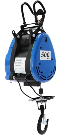 Electric Hoist Lift, Electric Winch, Electric Hoist with Wireless Remote Control, Heavy Duty Power Electric Hoist for Garage, Warehouses, Factories Lifting (500 KG)