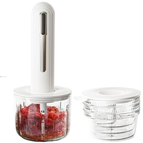 Tritatutto da Cucina - Tritatore di Verdura Portatile - Tritacarne Elettrico Sicuro Lavastoviglie per Preparazione Pasti, Frutta, Alimenti per Bambini, Verdura