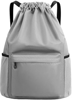YYLUOYANG Beutel Mit Kordelzug Sport-Rucksack mit Kordelzug, Netztasche, Sackpack mit großem Fassungsvermögen, for Fitnessstudio, Schwimmen und Strand, for Damen und Herren Kordelzugbeutel(Grey-S)